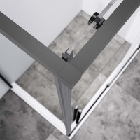 Душевой уголок Slim-N VSR-4SN9013CLGM, 1300*900, вороненая сталь, стекло прозрачное