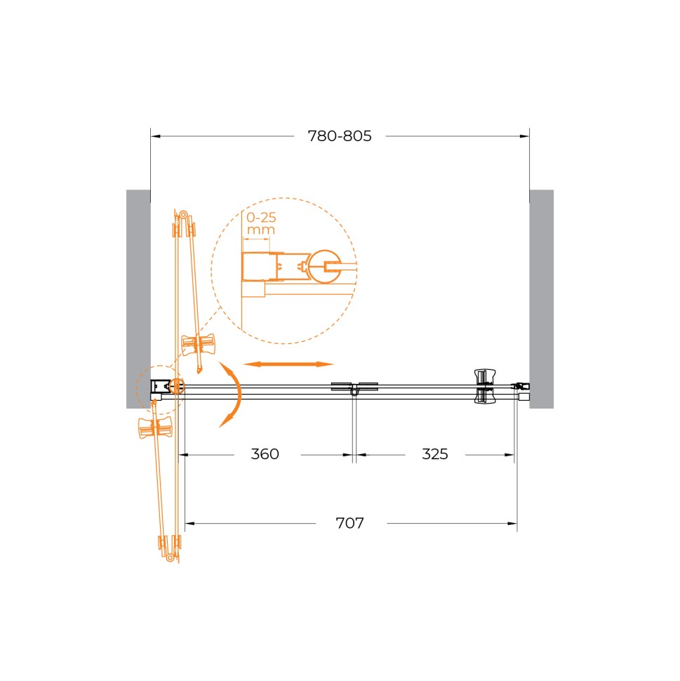 Душевая дверь CEZARES ECO-O-BS-12-80-C-Cr