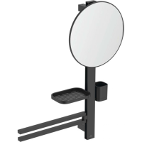 Ideal Standard Комплект аксессуаров ALU+ Beauty Bar M: штанга, зеркало, полочка, полот-тель, стакан; черный мат.