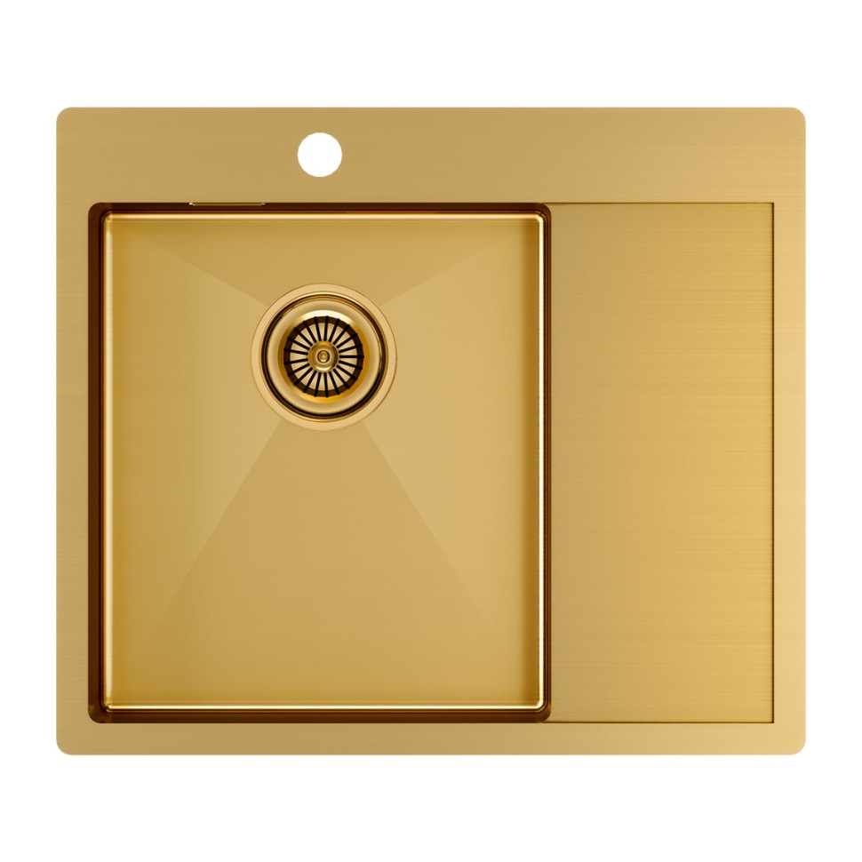 Мойка нерж. сталь KRONER 59F, PM225951-BGL , брашированное золото, левая, 590х510мм, Paulmark