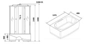 Душевая кабина Niagara Ultra NG-5150-01 (150х70х220) высокий поддон(56см),стекло тонированное,4 места