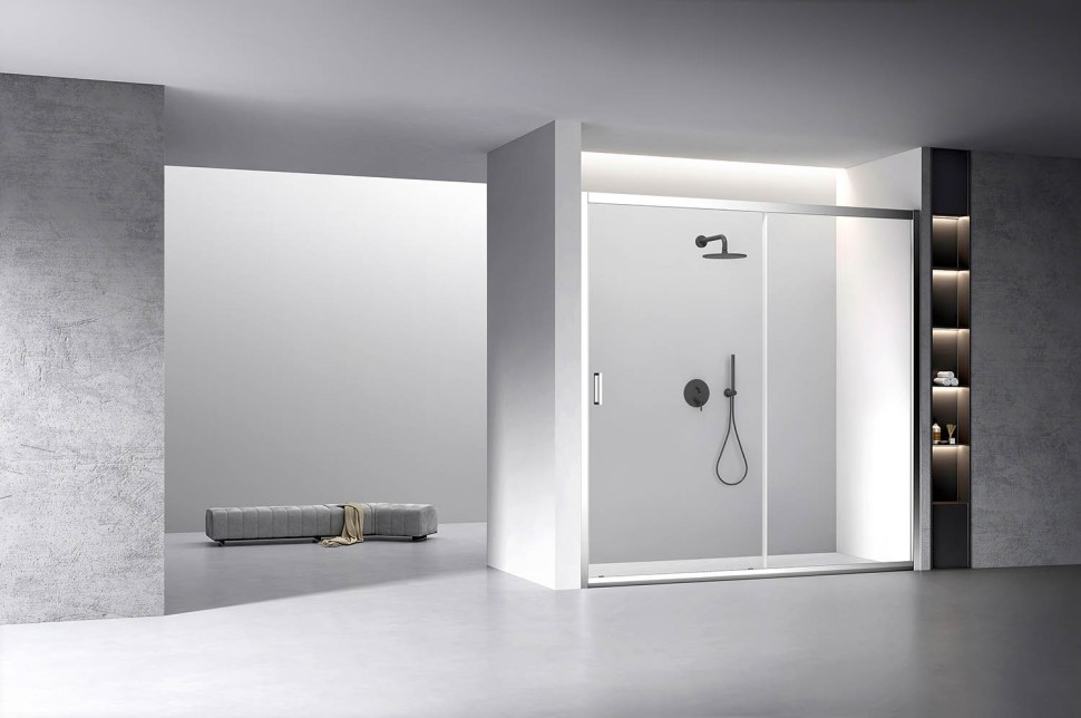 Душевая дверь Veconi Vianno VN-60, 1800x1950, Хром, стекло прозрачное