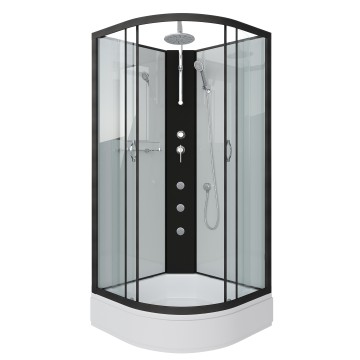 Душевая кабина Niagara Classic NG-6702-14BKTG (100х100х210) средний поддон(26см),черный,стекло прозрачное,4 места