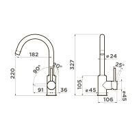 Смеситель для кухни Omoikiri Shinagawa-P-BE латунь/ваниль