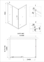Душевое ограждение Niagara Nova NG-62-10A-A80 (100х80х195) прямоугольник,хром,двери раздвижные,стекло прозрачное,2 места