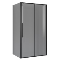 Душевое ограждение Niagara Nova NG-85-14TB-TB100-34 (140х100х195) прямоугольник,черный матовый,дверь раздвижная,стекло тонированное,2 места