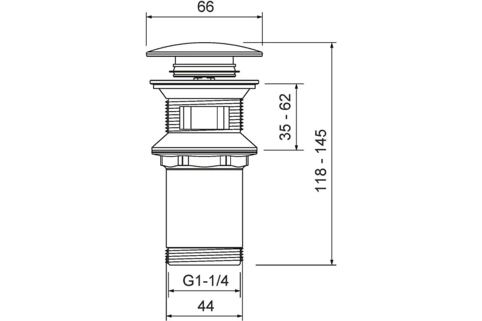 Донный клапан Timo 8011/16 белый матовый