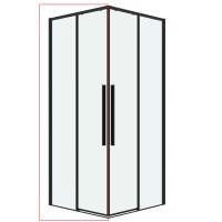 1/2 душевого ограждения Grossman Galaxy 1/2.K33.01.12.21.00 (120х195) черный матовый,стекло прозрачное, 1 место