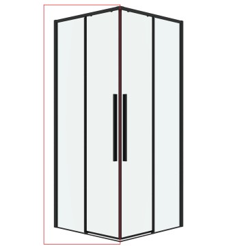1/2 душевого ограждения Grossman Galaxy 1/2.K33.01.12.21.00 (120х195) черный матовый,стекло прозрачное, 1 место