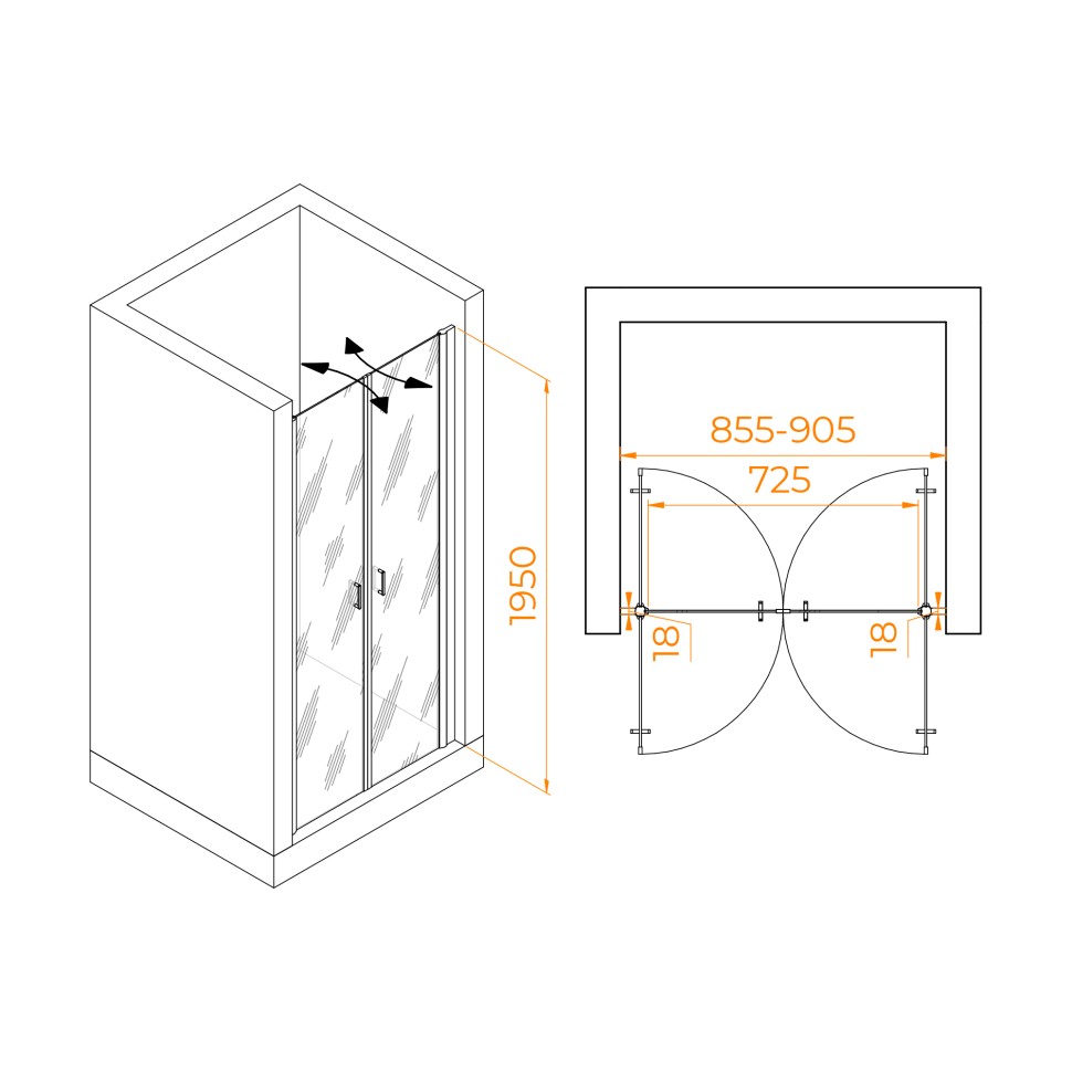 Душевая дверь RGW PA-104Gb (900)