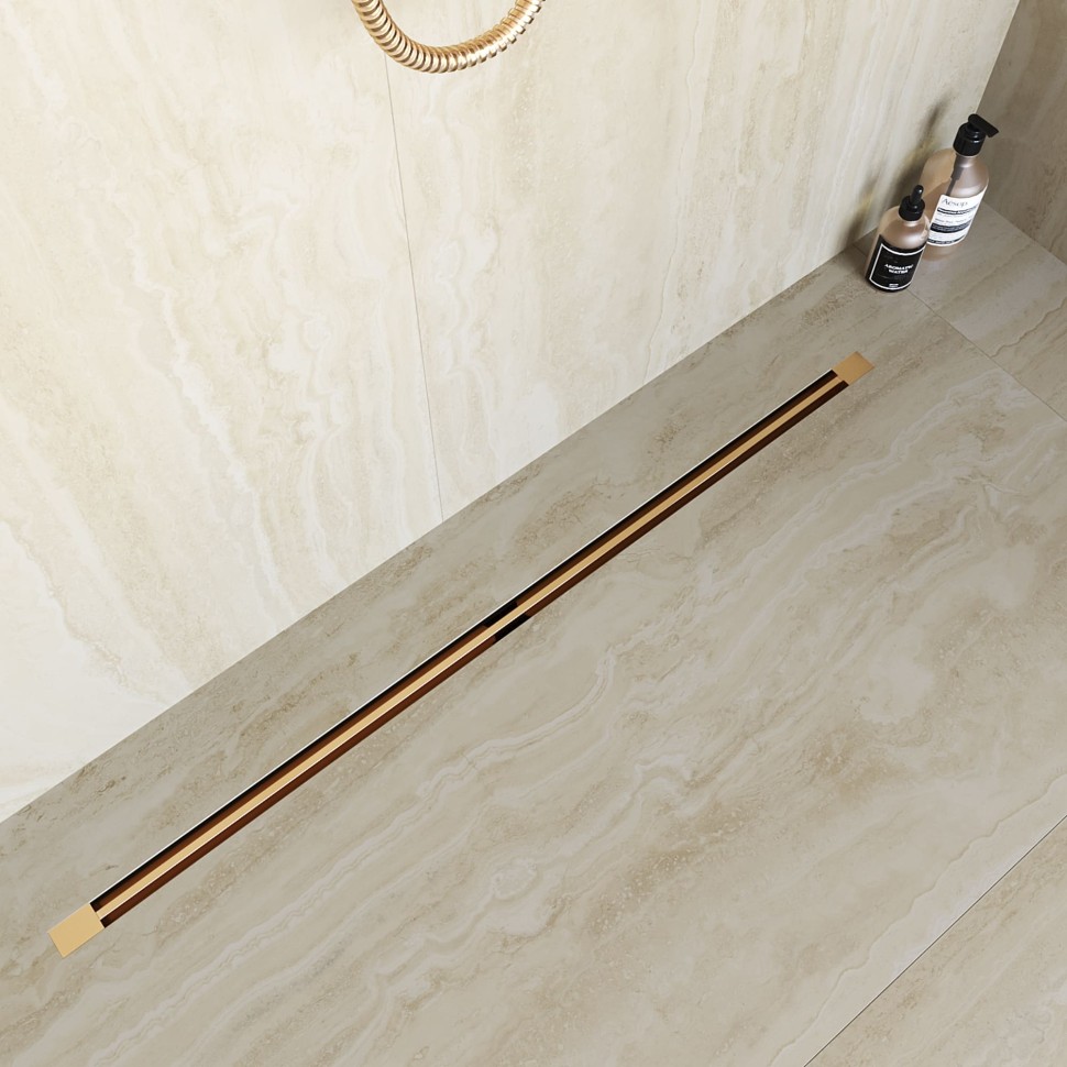 Душевой трап обрезной - SDR-50Gb - золото браш (600)