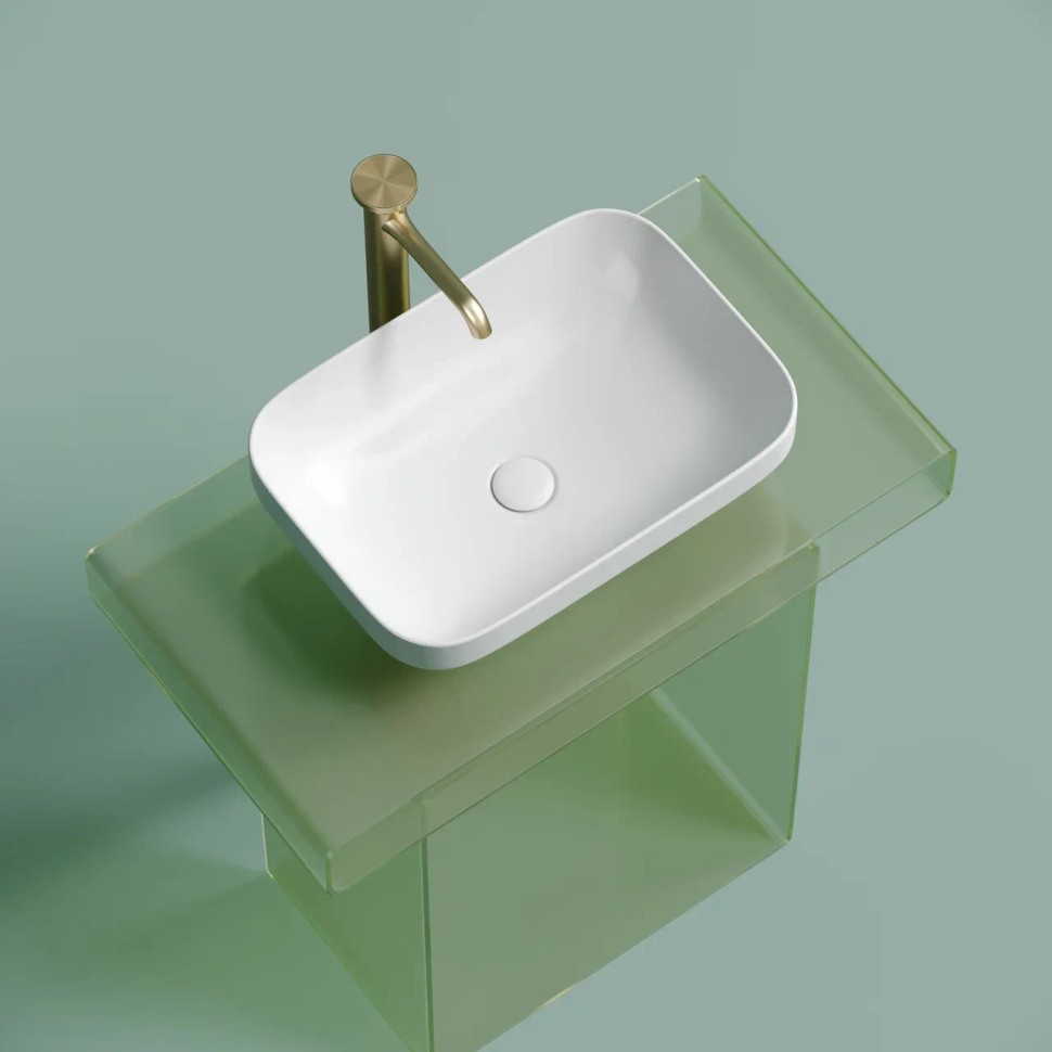 Умывальник чаша накладная прямоугольная (цвет Белый Матовый) Element 500x359x145мм