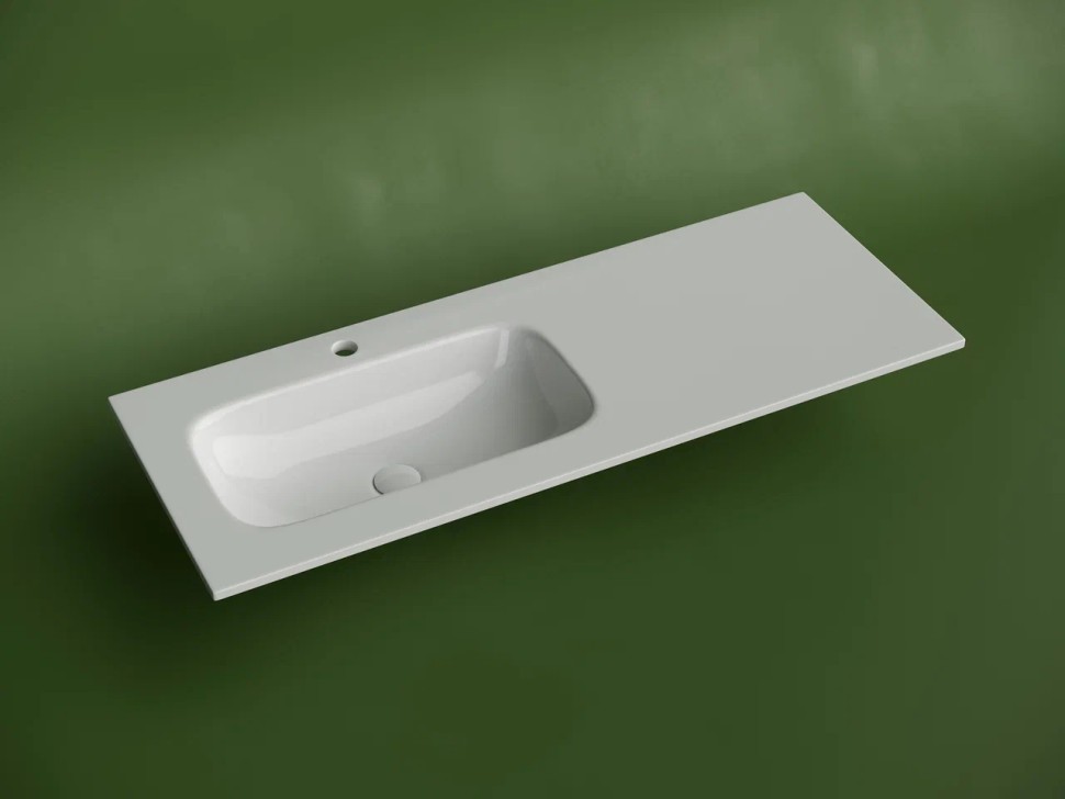 Раковина накладная мебельная CERAMICANOVA Grace прямоугольная 1210x457x137 с чашей слева и отверстием под смеситель цвет белый CN7020