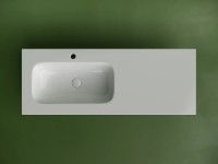 Раковина накладная мебельная CERAMICANOVA Grace прямоугольная 1210x457x137 с чашей слева и отверстием под смеситель цвет белый CN7020