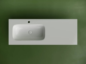 Раковина накладная мебельная CERAMICANOVA Grace прямоугольная 1210x457x137 с чашей слева и отверстием под смеситель цвет белый CN7020