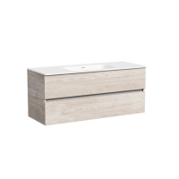 Тумба подвесная SANCOS Urban 1190х450х550, c двумя ящиками оснащенными доводчиками, дуб галифакс натуральный , арт. UR120-1EG