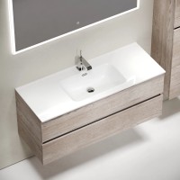 Тумба подвесная SANCOS Urban 1190х450х550, c двумя ящиками оснащенными доводчиками, дуб галифакс натуральный , арт. UR120-1EG