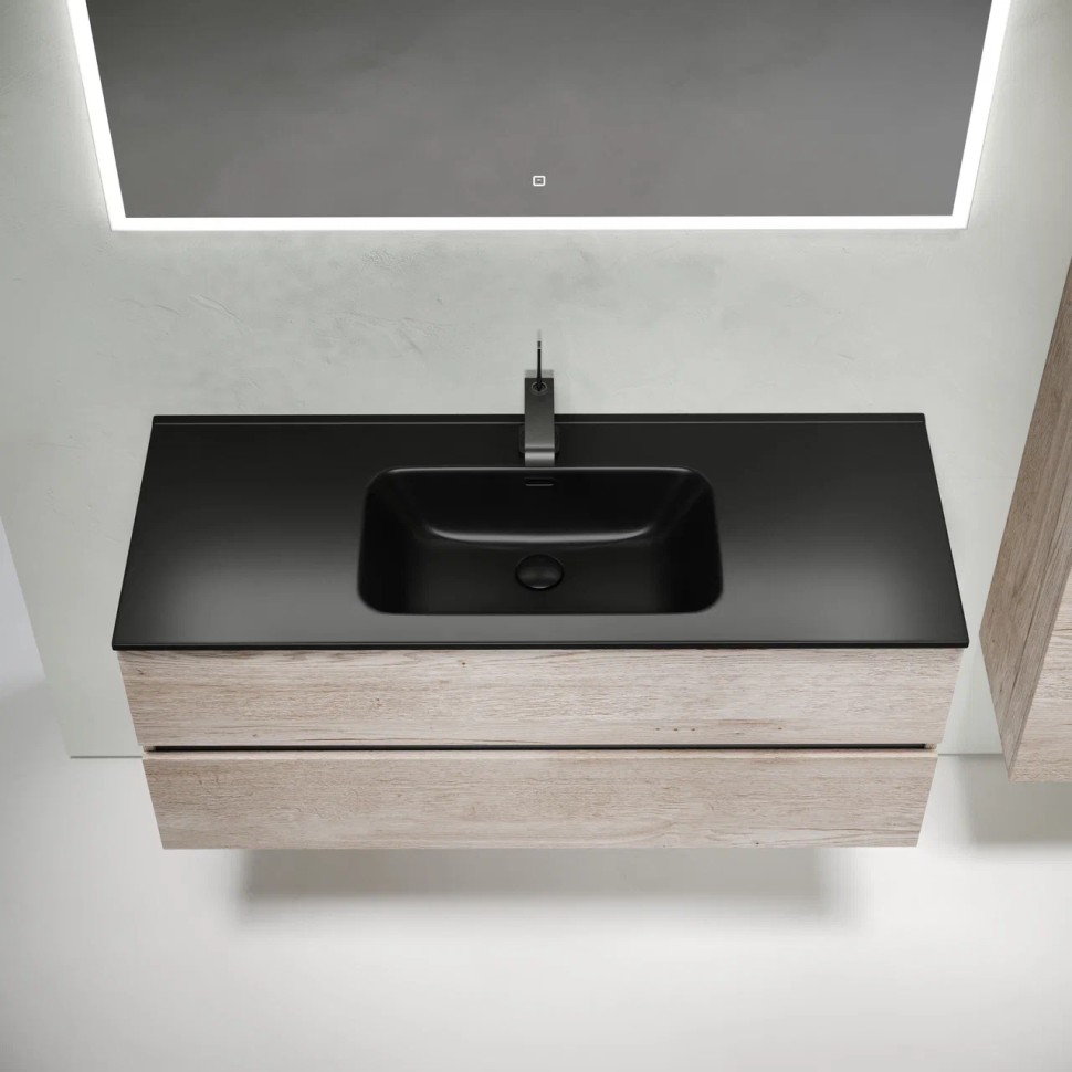 Тумба подвесная SANCOS Urban 1190х450х550, c двумя ящиками оснащенными доводчиками, дуб галифакс натуральный , арт. UR120-1EG