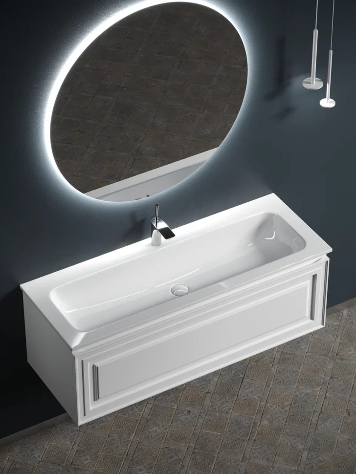 Тумба подвесная SANCOS Very 1195х445х406, c одним ящиком оснащенным доводчиками, Bianco , арт.VR120W