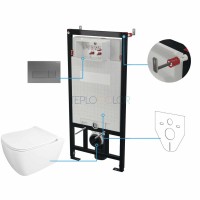 Унитаз с сиденьем, скрытого монтажа, 6 в 1