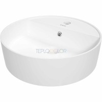 Керамическая раковина, на столешницу, с бортиком для смесителя