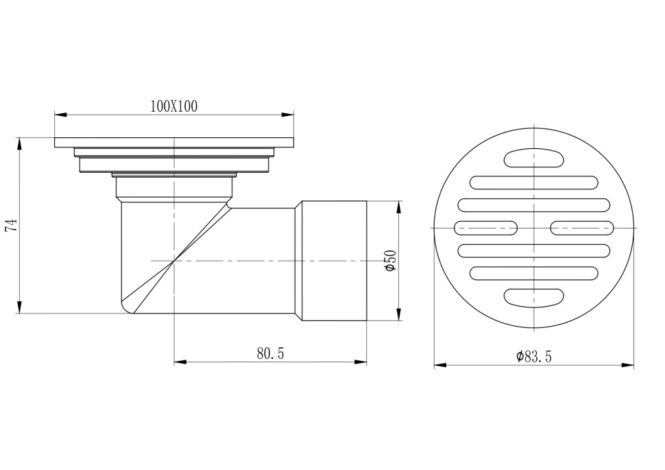 Трап для душа 10*10см R605.10.06