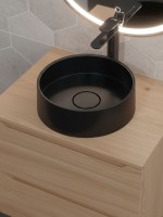 Раковина для ванной накладная кварцевая Uperwood Tanos Quartz 35 см, круглая, космос