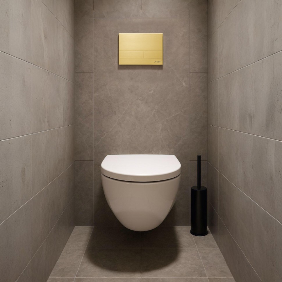 Комплект 2в1 IBERICA BLANCA инсталляция SILENCIO MINI, кнопка смыва INOX-S золото матовое (IB.001М.016.03)