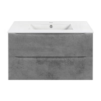 База под керамическую раковину Mia 900 подвесная, 2 выкатных ящика soft close, Beton