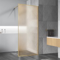 Душевая перегородка Walk-In VSW-1HP100GWBG, 1000*2000,браш.золото, стекло ламинир. с золотыми нитями