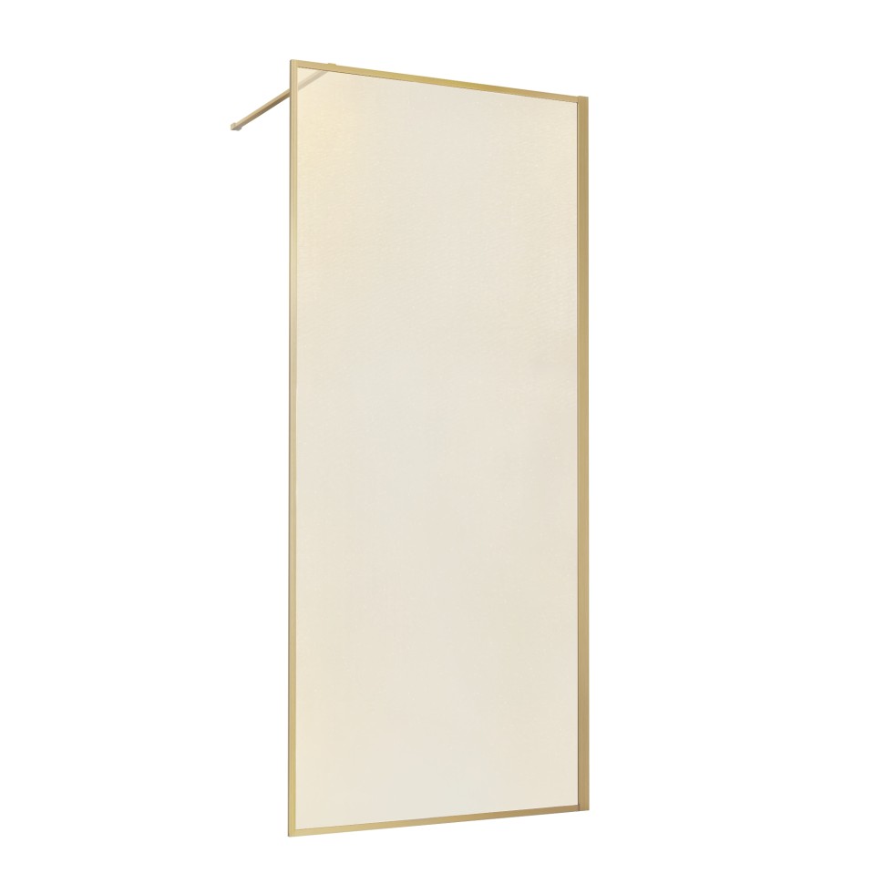 Душевая перегородка Walk-In VSW-1HP100GWBG, 1000*2000,браш.золото, стекло ламинир. с золотыми нитями