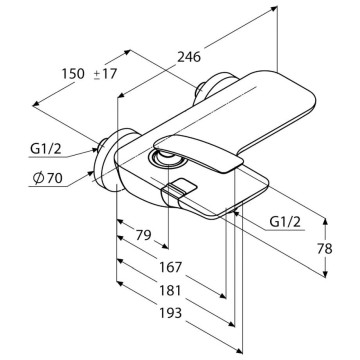 Смеситель для ванн Kludi Balance хром (524450575)