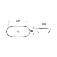 Раковина керамическая Vincea VBS-508MA, 615*360*155, накладная, цвет антрацит матовый