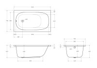 Акриловая ванна CEZARES ECO-120-70-40-W37