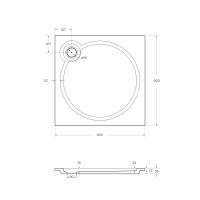 Поддон из искусственного мрамора CEZARES TRAY-S-A-90-56-W