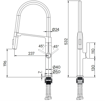 Смеситель для кухни Barrel, антрацит, Ba214029-AN, Paulmark