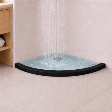 Цокольная опора, полукруглая, чёрная RGW SBA-30 B для душевого ограждения (900х900мм)