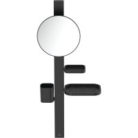 Ideal Standard Комплект аксессуаров ALU+ Beauty Bar S: штанга, зеркало, полочки, стакан; черный мат.