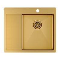 Мойка нерж. сталь KRONER 59F, PM225951-BGR , брашированное золото, правая, 590х510мм, Paulmark