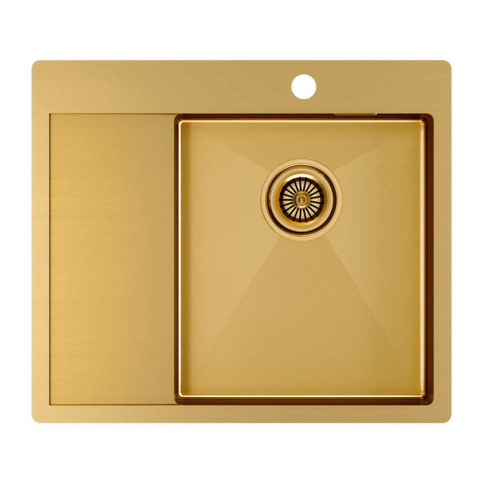 Мойка нерж. сталь KRONER 59F, PM225951-BGR , брашированное золото, правая, 590х510мм, Paulmark