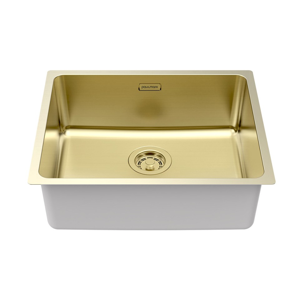 Мойка YUNI 54 UNI, нерж. сталь, YU54-LG, светлое золото, 540х440мм, Paulmark