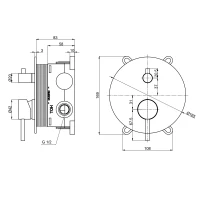 AQM8803BC Встраиваемый смеситель на 2 потр. в комплекте с внутр. частью, медь шлифованная