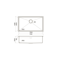 Кухонная мойка Omoikiri Taki 74-U/IF-IN нерж. сталь/нержавеющая сталь