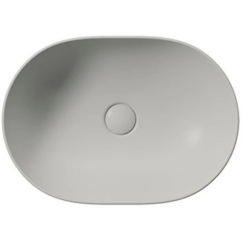 Раковина-чаша накладная овальная GSI PURA 886017 500 мм х 350 мм, без отверстия под смеситель, цвет Cenere Matte