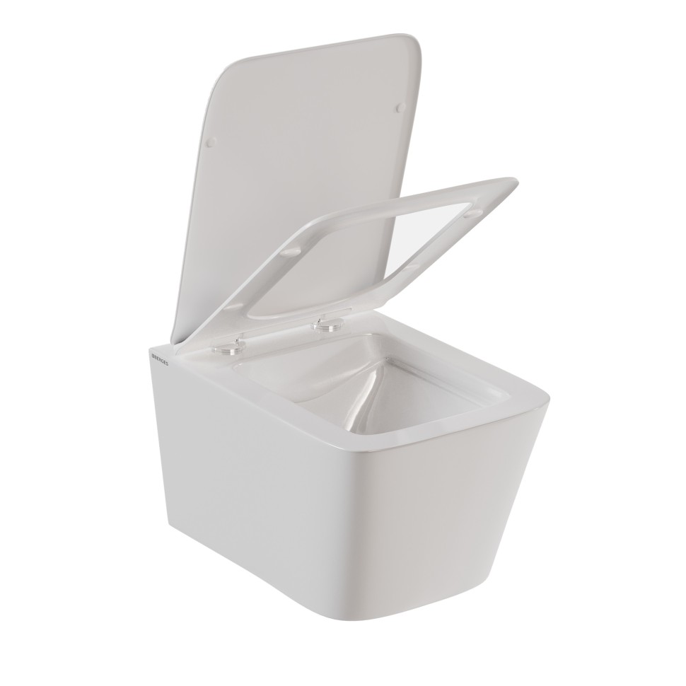 Унитаз подвесной BERGES Sigma Rimless 52 см, сиденье дюропласт, микролифт, быстросьем