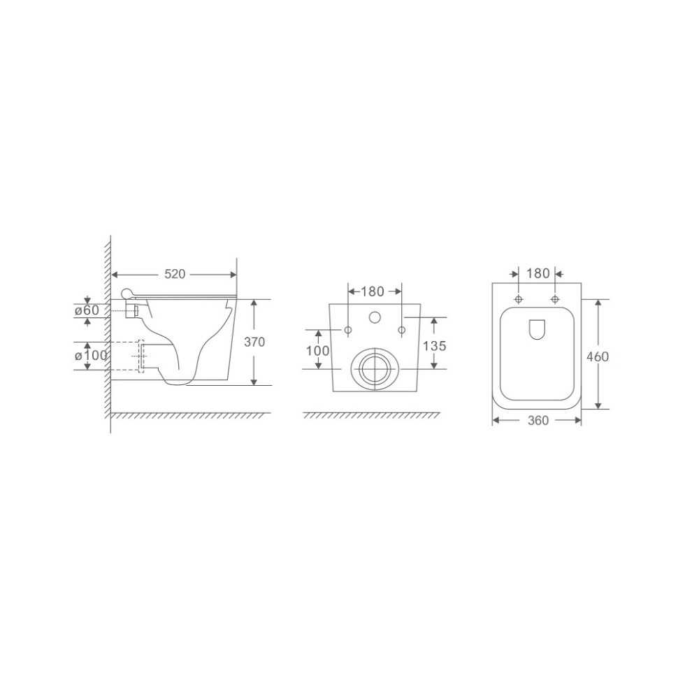 Унитаз подвесной BERGES Sigma Rimless 52 см, сиденье дюропласт, микролифт, быстросьем