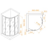 Душевой уголок RGW PA-61 (900x1000)