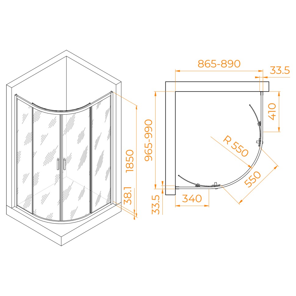 Душевой уголок RGW PA-61 (900x1000)