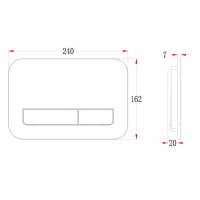 Кнопка смыва Veconi FLUSH V12, FLV12-GM, 240х162х7, пластик, оружейная сталь матовая