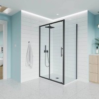 Боковая панель Evo SP B, 700x1950, черный матовый, прозрачное стекло